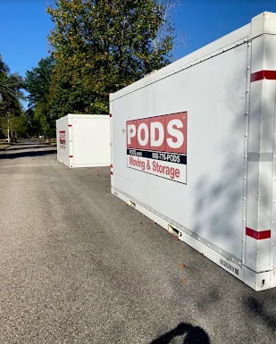 Portable storage containers ready for moving or storage